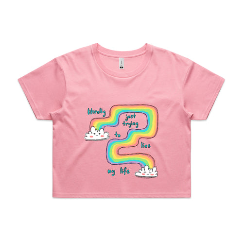 Just Trying To Live Tee by Lonely Kids Club. All clothing from our T-shirts to our shorts and hoodies are ethically made, and printed packed and shipped from Sydney.