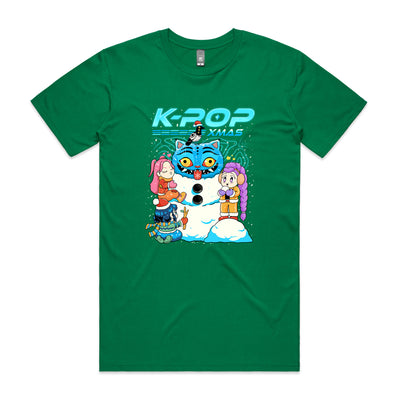 K-Pop Xmas Tee by Lonely Kids Club. All clothing from our T-shirts to our shorts and hoodies are ethically made, and printed packed and shipped from Sydney.
