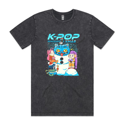 K-Pop Xmas Tee by Lonely Kids Club. All clothing from our T-shirts to our shorts and hoodies are ethically made, and printed packed and shipped from Sydney.