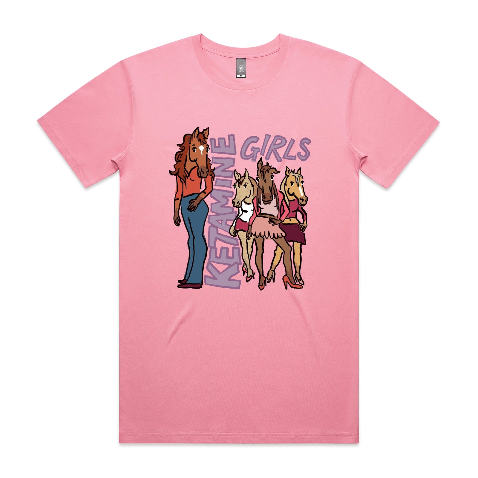 Bubblegum unisex t-shirt with Ketamine Girls graphic by Lonely Kids Club