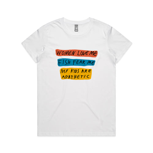 Kids Are Apathetic Tee by Lonely Kids Club. All clothing from our T-shirts to our shorts and hoodies are ethically made, and printed packed and shipped from Sydney.