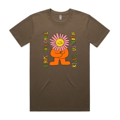 Kills Us Both Tee by Lonely Kids Club. All clothing from our T-shirts to our shorts and hoodies are ethically made, and printed packed and shipped from Sydney.
