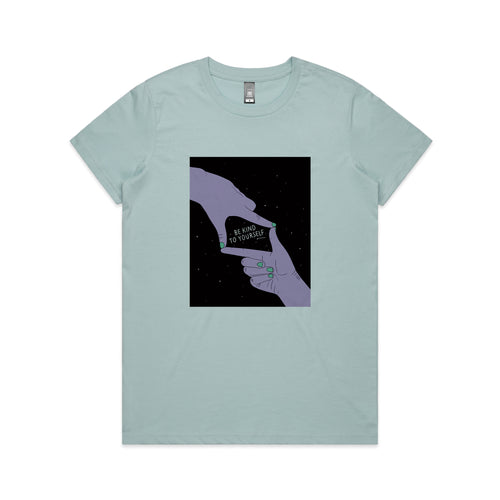 Be Kind To Yourself Tee by Lonely Kids Club. All clothing from our T-shirts to our shorts and hoodies are ethically made, and printed packed and shipped from Sydney.
