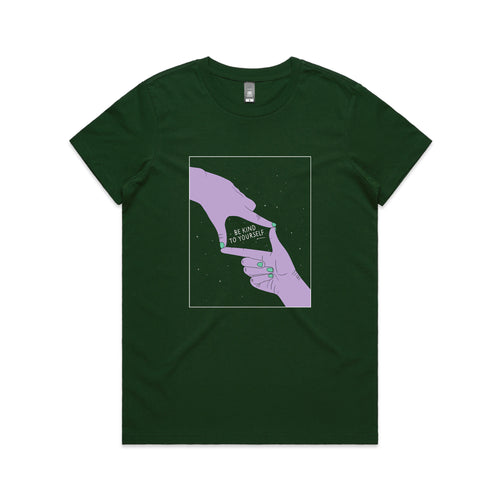 Be Kind To Yourself Tee by Lonely Kids Club. All clothing from our T-shirts to our shorts and hoodies are ethically made, and printed packed and shipped from Sydney.