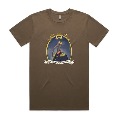 King Chicken Tee by Lonely Kids Club. All clothing from our T-shirts to our shorts and hoodies are ethically made, and printed packed and shipped from Sydney.