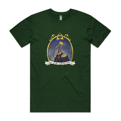 King Chicken Tee by Lonely Kids Club. All clothing from our T-shirts to our shorts and hoodies are ethically made, and printed packed and shipped from Sydney.