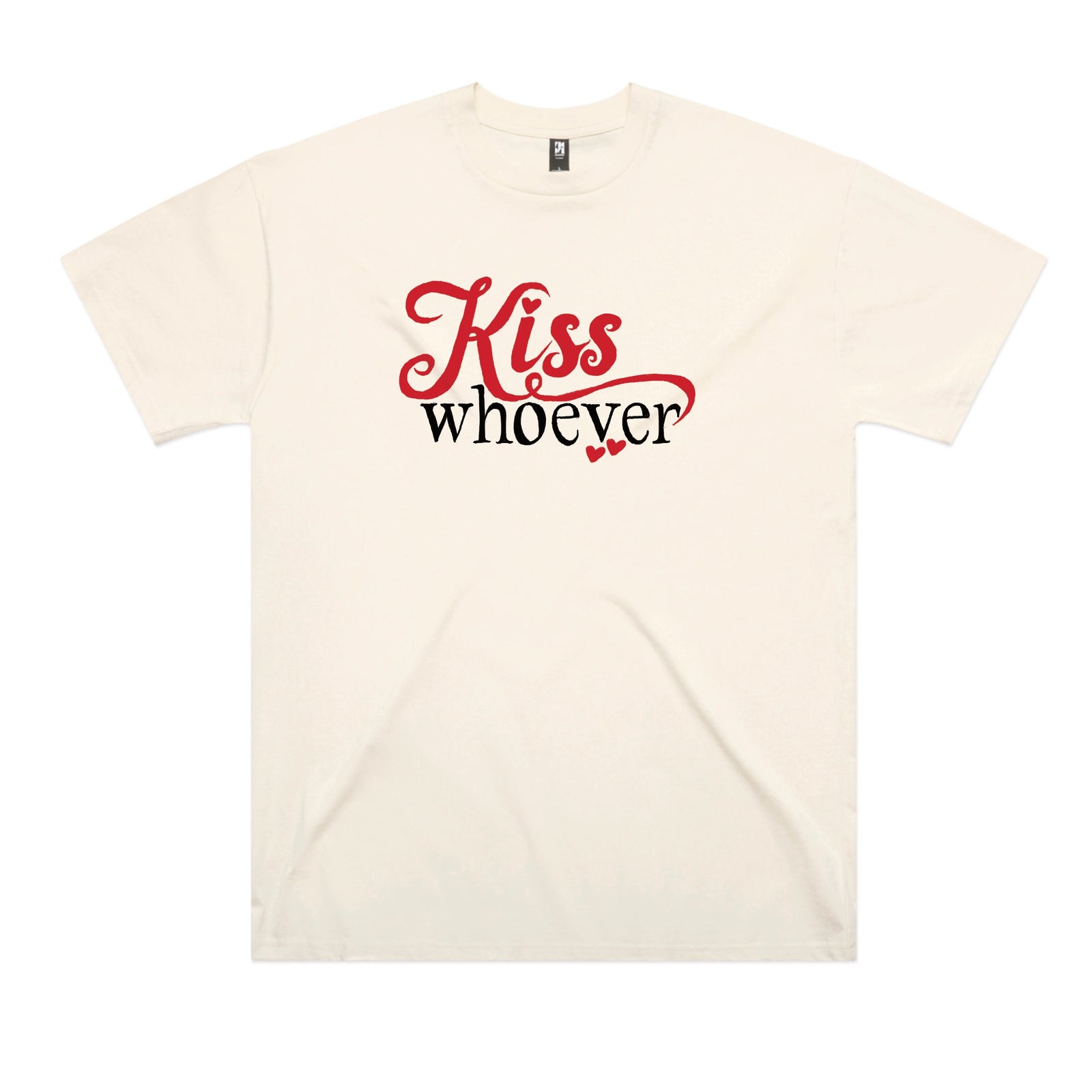 Ecru oversized t-shirt with Kiss Whoever graphic by Lonely Kids Club