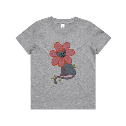 Kitty Flower Kids Tee by Lonely Kids Club. All clothing from our T-shirts to our shorts and hoodies are ethically made, and printed packed and shipped from Sydney.