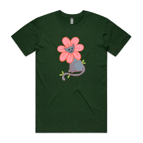 Kitty Flower Tee by Lonely Kids Club. All clothing from our T-shirts to our shorts and hoodies are ethically made, and printed packed and shipped from Sydney.