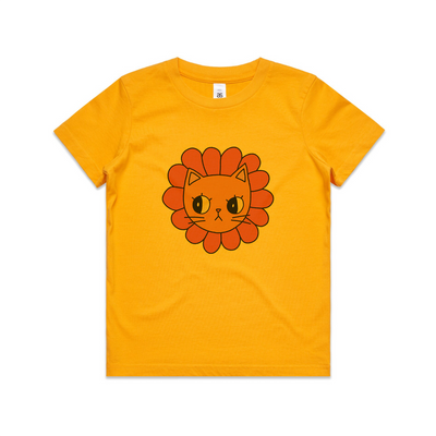 Kitty Flower Kids Tee by Lonely Kids Club. All clothing from our T-shirts to our shorts and hoodies are ethically made, and printed packed and shipped from Sydney.