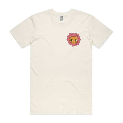 Kitty Flower Tee by Lonely Kids Club. All clothing from our T-shirts to our shorts and hoodies are ethically made, and printed packed and shipped from Sydney.