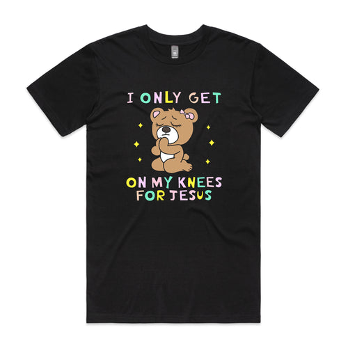 On My Knees Tee by Lonely Kids Club. All clothing from our T-shirts to our shorts and hoodies are ethically made, and printed packed and shipped from Sydney.
