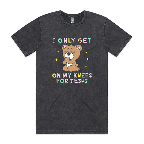 On My Knees Tee by Lonely Kids Club. All clothing from our T-shirts to our shorts and hoodies are ethically made, and printed packed and shipped from Sydney.