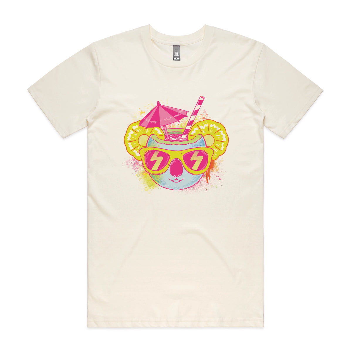 Ecru unisex t-shirt with Piña Koala graphic by Lonely Kids Club
