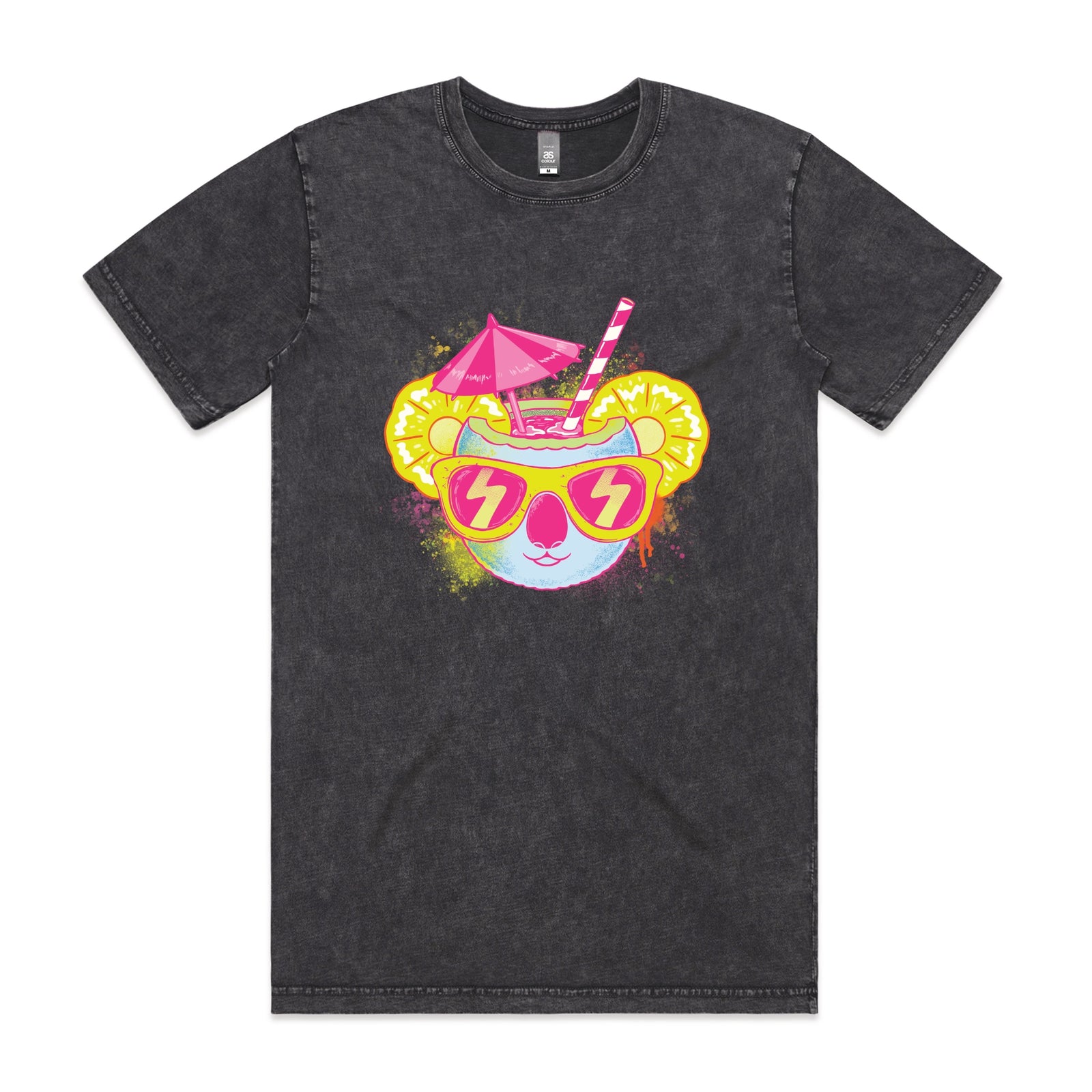 Acid Wash unisex t-shirt with Piña Koala graphic by Lonely Kids Club