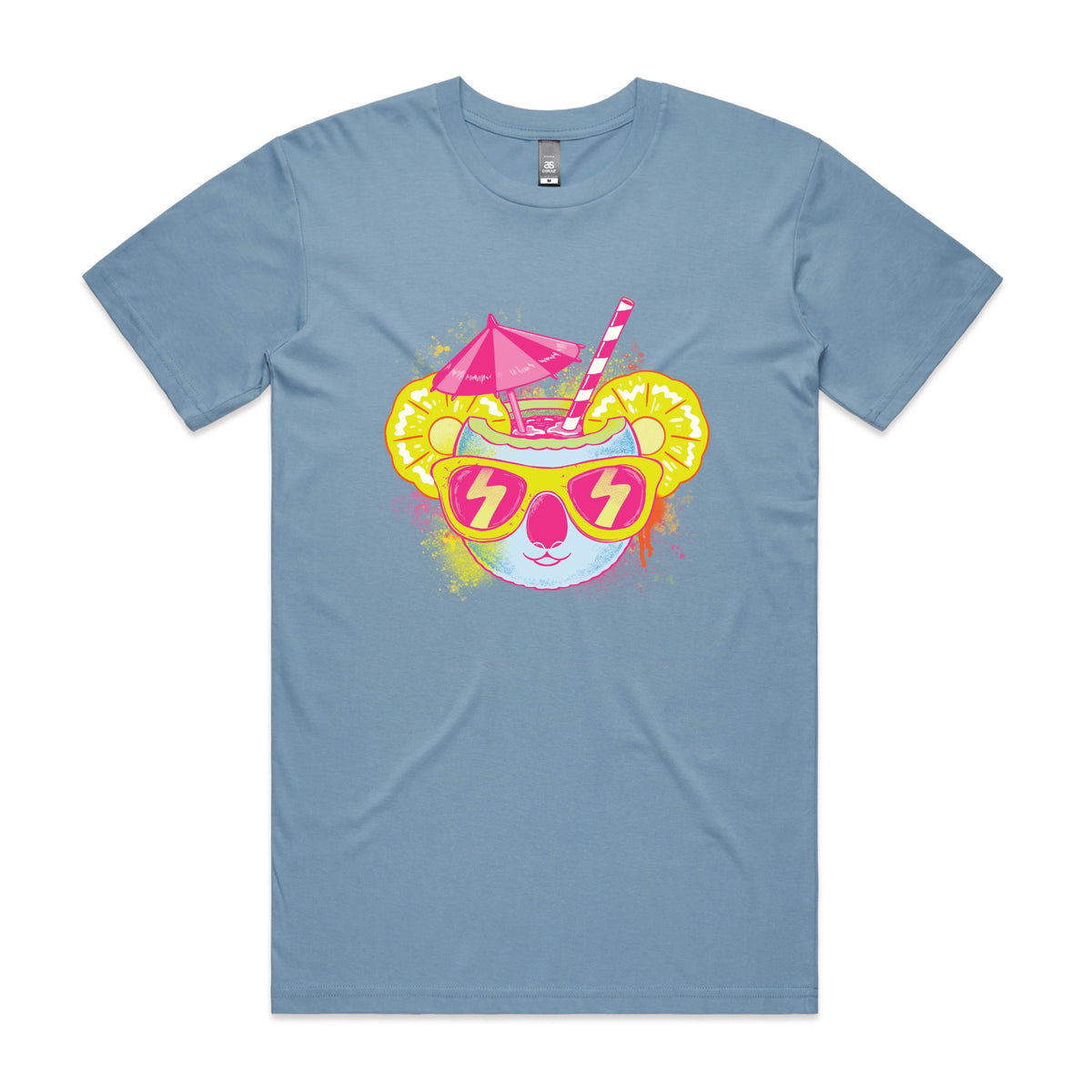 Carolina Blue unisex t-shirt with Piña Koala graphic by Lonely Kids Club