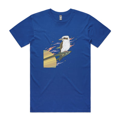 Space Kookaburra Tee by Lonely Kids Club. All clothing from our T-shirts to our shorts and hoodies are ethically made, and printed packed and shipped from Sydney.