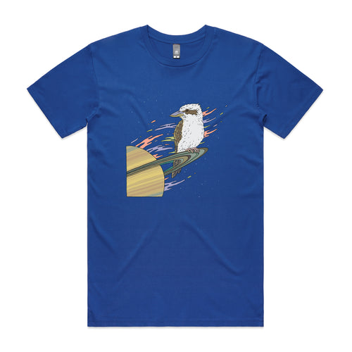 Space Kookaburra Tee by Lonely Kids Club. All clothing from our T-shirts to our shorts and hoodies are ethically made, and printed packed and shipped from Sydney.