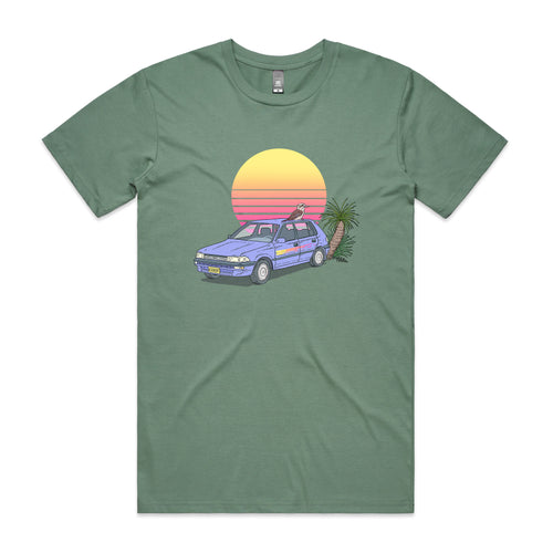 Kookaburra Corolla Tee by Lonely Kids Club. All clothing from our T-shirts to our shorts and hoodies are ethically made, and printed packed and shipped from Sydney.
