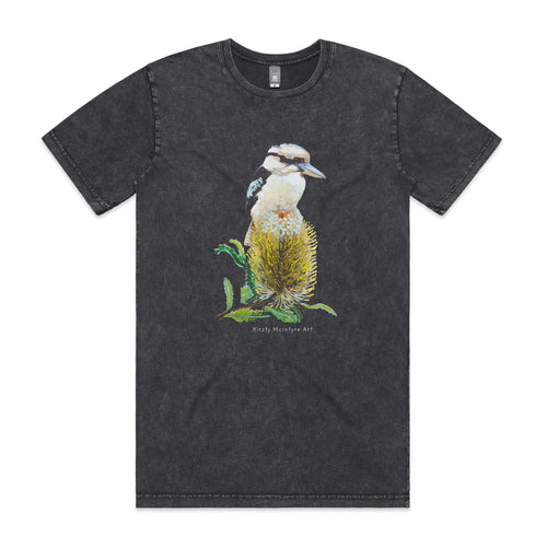 Kookaburra & Banksia Tee by Lonely Kids Club. All clothing from our T-shirts to our shorts and hoodies are ethically made, and printed packed and shipped from Sydney.