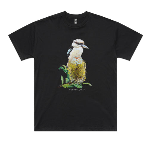 Kookaburra & Banksia Tee by Lonely Kids Club. All clothing from our T-shirts to our shorts and hoodies are ethically made, and printed packed and shipped from Sydney.