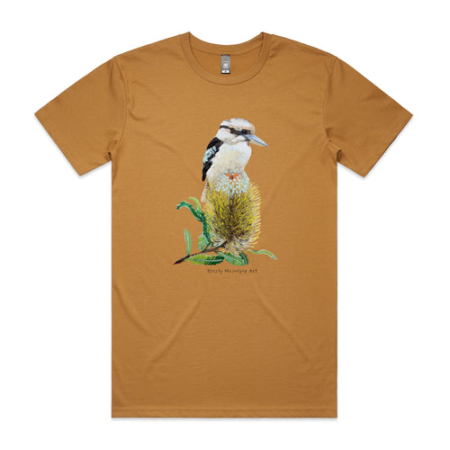 Kookaburra & Banksia Tee by Lonely Kids Club. All clothing from our T-shirts to our shorts and hoodies are ethically made, and printed packed and shipped from Sydney.