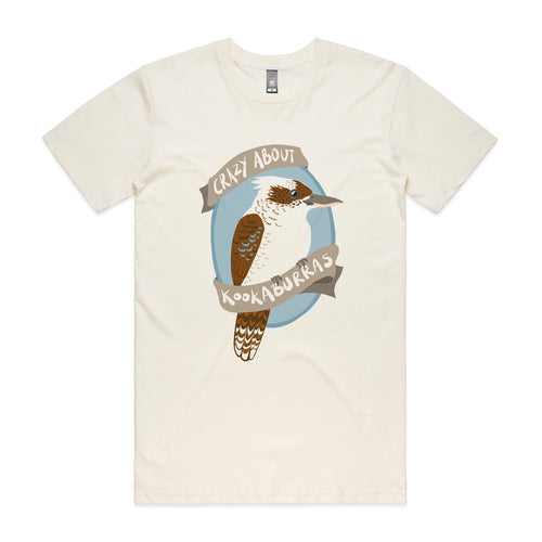 Crazy About Kookaburras Tee by Lonely Kids Club. All clothing from our T-shirts to our shorts and hoodies are ethically made, and printed packed and shipped from Sydney.