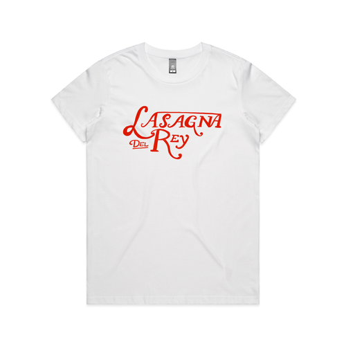 Lasagna Del Rey Tee by Lonely Kids Club. All clothing from our T-shirts to our shorts and hoodies are ethically made, and printed packed and shipped from Sydney.