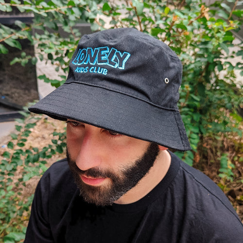 LKC Logo Bucket Hat by Lonely Kids Club. All clothing from our T-shirts to our shorts and hoodies are ethically made, and printed packed and shipped from Sydney.