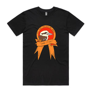 Laugh It Off Tee by Lonely Kids Club. All clothing from our T-shirts to our shorts and hoodies are ethically made, and printed packed and shipped from Sydney.