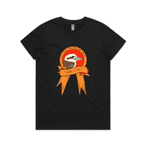 Laugh It Off Tee by Lonely Kids Club. All clothing from our T-shirts to our shorts and hoodies are ethically made, and printed packed and shipped from Sydney.