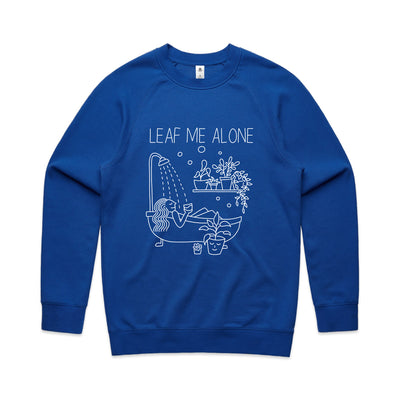 Leaf Me Alone Jumper by Lonely Kids Club. All clothing from our T-shirts to our shorts and hoodies are ethically made, and printed packed and shipped from Sydney.