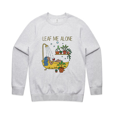 Leaf Me Alone Jumper by Lonely Kids Club. All clothing from our T-shirts to our shorts and hoodies are ethically made, and printed packed and shipped from Sydney.