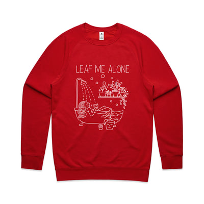 Leaf Me Alone Jumper by Lonely Kids Club. All clothing from our T-shirts to our shorts and hoodies are ethically made, and printed packed and shipped from Sydney.
