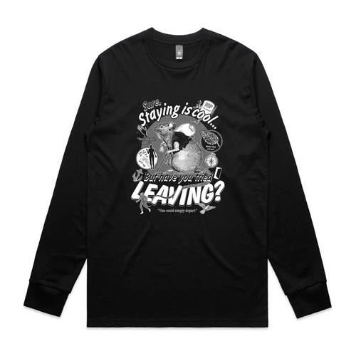 Leaving Rat Tee by Lonely Kids Club. All clothing from our T-shirts to our shorts and hoodies are ethically made, and printed packed and shipped from Sydney.