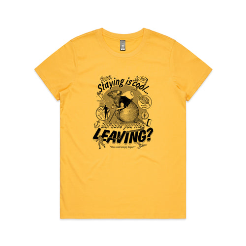 Leaving Rat Tee by Lonely Kids Club. All clothing from our T-shirts to our shorts and hoodies are ethically made, and printed packed and shipped from Sydney.