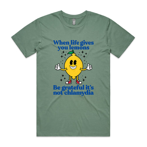 Life Gives You Lemons Tee by Lonely Kids Club. All clothing from our T-shirts to our shorts and hoodies are ethically made, and printed packed and shipped from Sydney.