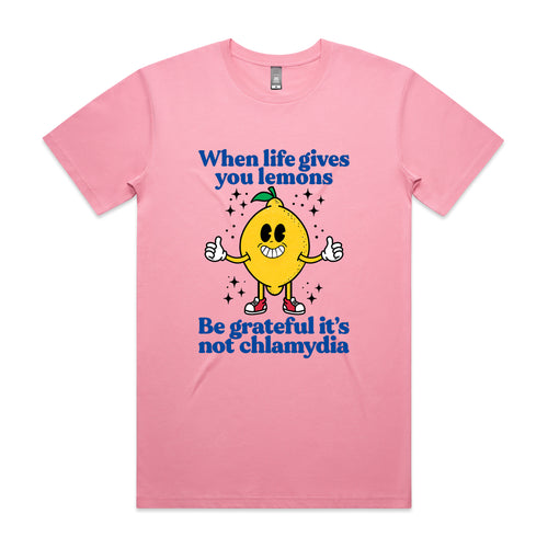 Life Gives You Lemons Tee by Lonely Kids Club. All clothing from our T-shirts to our shorts and hoodies are ethically made, and printed packed and shipped from Sydney.