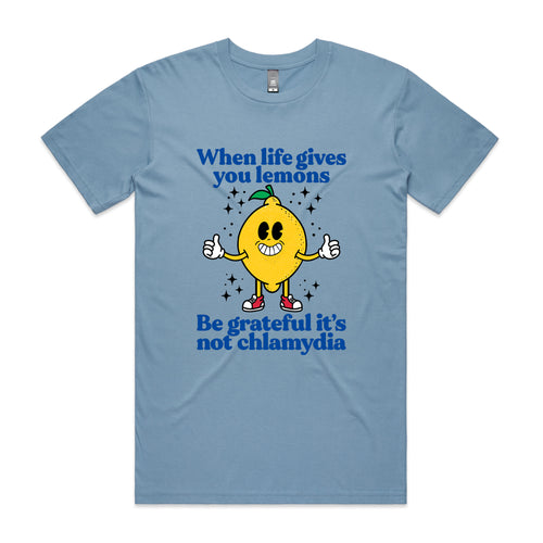 Life Gives You Lemons Tee by Lonely Kids Club. All clothing from our T-shirts to our shorts and hoodies are ethically made, and printed packed and shipped from Sydney.