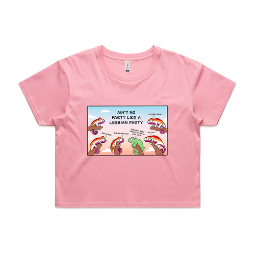 Lesbian Party Tee by Lonely Kids Club. All clothing from our T-shirts to our shorts and hoodies are ethically made, and printed packed and shipped from Sydney.