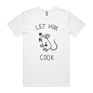 Let Him Cook Tee by Lonely Kids Club. All clothing from our T-shirts to our shorts and hoodies are ethically made, and printed packed and shipped from Sydney.