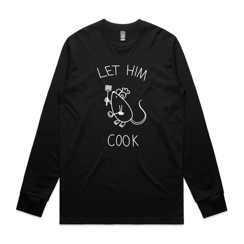 Let Him Cook Tee by Lonely Kids Club. All clothing from our T-shirts to our shorts and hoodies are ethically made, and printed packed and shipped from Sydney.