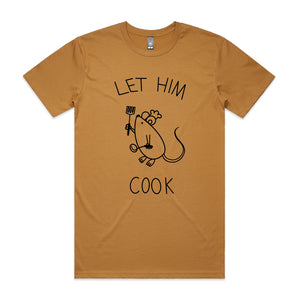 Let Him Cook Tee by Lonely Kids Club. All clothing from our T-shirts to our shorts and hoodies are ethically made, and printed packed and shipped from Sydney.