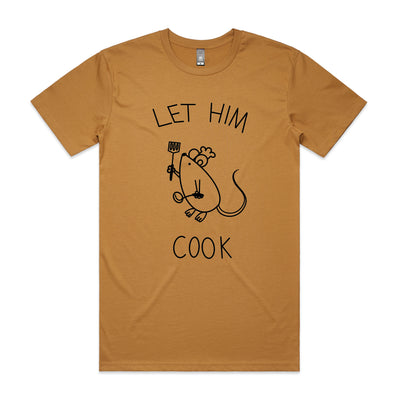 Let Him Cook Tee by Lonely Kids Club. All clothing from our T-shirts to our shorts and hoodies are ethically made, and printed packed and shipped from Sydney.