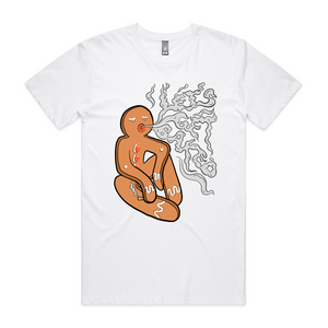 Lets Get Baked Tee by Lonely Kids Club. All clothing from our T-shirts to our shorts and hoodies are ethically made, and printed packed and shipped from Sydney.