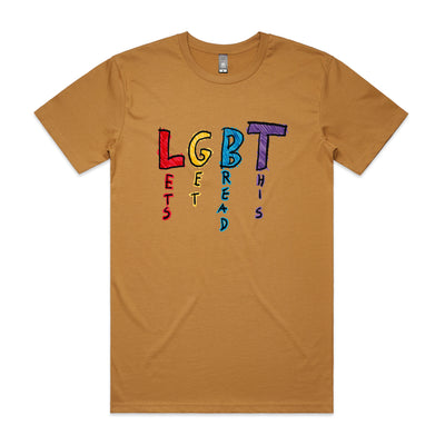 Let's Get Bread This Tee by Lonely Kids Club. All clothing from our T-shirts to our shorts and hoodies are ethically made, and printed packed and shipped from Sydney.