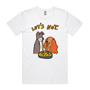 Let's Not Tee by Lonely Kids Club. All clothing from our T-shirts to our shorts and hoodies are ethically made, and printed packed and shipped from Sydney.