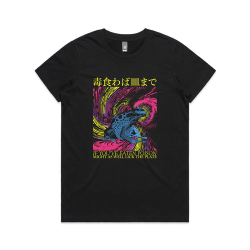 Lick The Plate Tee by Lonely Kids Club. All clothing from our T-shirts to our shorts and hoodies are ethically made, and printed packed and shipped from Sydney.