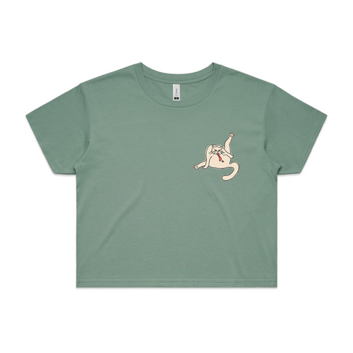 Licking Cat Tee by Lonely Kids Club. All clothing from our T-shirts to our shorts and hoodies are ethically made, and printed packed and shipped from Sydney.