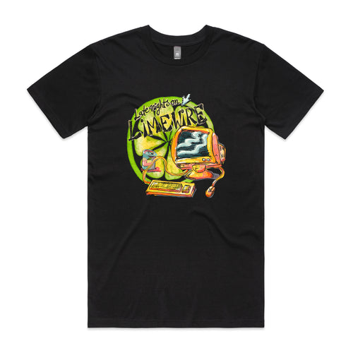 Late Nights On Limewire Tee by Lonely Kids Club. All clothing from our T-shirts to our shorts and hoodies are ethically made, and printed packed and shipped from Sydney.